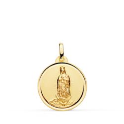 Medalla Oro 18kts Virgen De Guadalupe Bisel P6064-118 18mm