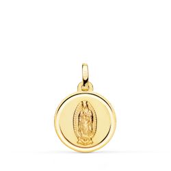 Medalla Oro 18kts Virgen De Guadalupe C. Bisel P6067-116 16mm