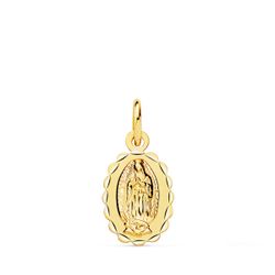 Medalla Oro 18kts Virgen De Guadalupe Oval Clásica P6059-312 12x9mm