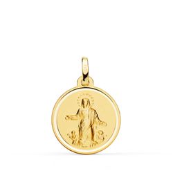 Medalla Oro 18kts Virgen de la Asunción Bisel 18mm P906