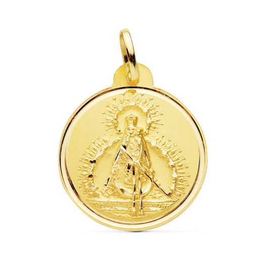 Medalla Oro 18kts Virgen de la Cabeza Bisel 22mm P3080-122