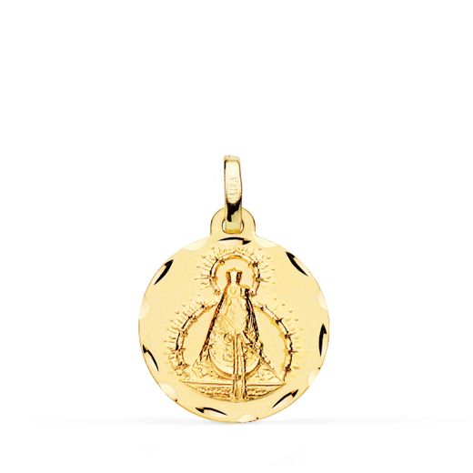 Medalla Oro 18kts Virgen de la Cabeza Tallada 16mm P3080-316