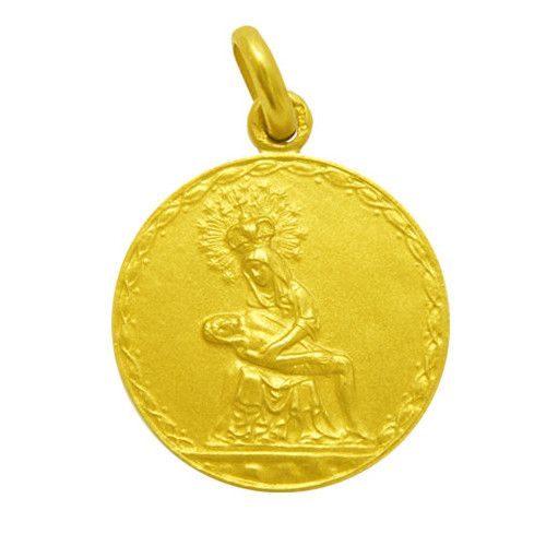 Medalla Oro 18kts Virgen De La Piedad 25mm M1/1/135/25