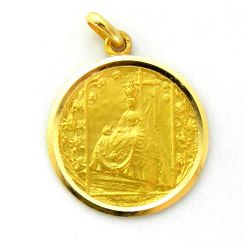 Medalla Oro 18kts Virgen De Las Angustias 20mm M1/1/40/20