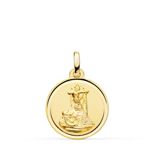 Medalla Oro 18kts Virgen de las Angustias Bisel 20mm P3065-120