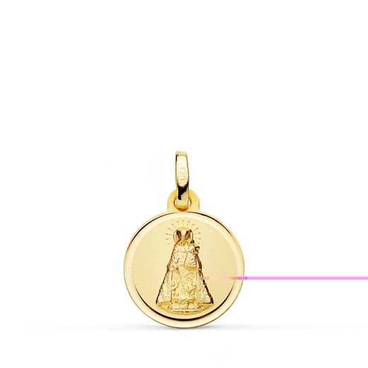 Medalla Oro 18kts Virgen de los Desamparados Bisel 14mm P3098-114