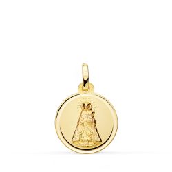 Medalla Oro 18kts Virgen de los Desamparados Bisel 16mm P3098-116