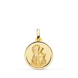 Medalla Oro 18kts Virgen de los Desamparados Bisel 16mm P3100-116