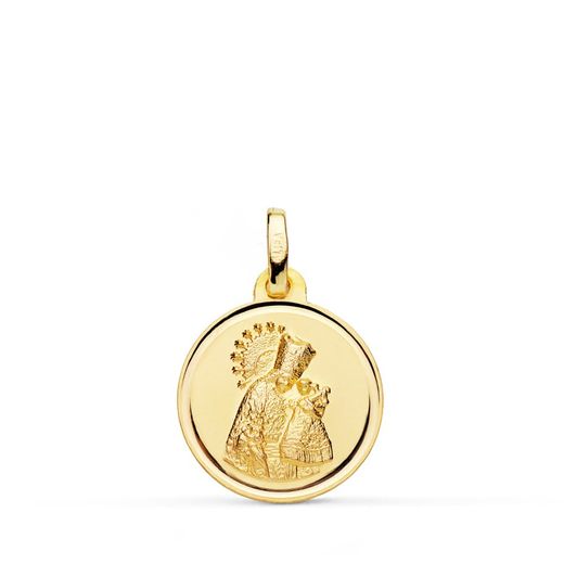 Medalla Oro 18kts Virgen de los Desamparados Bisel 16mm P3100-116