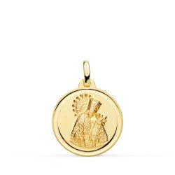 Medalla Oro 18kts Virgen de los Desamparados Bisel 18mm P3100-118