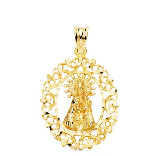 Medalla Oro 18kts Virgen de los Desamparados Calada 28x21mm P3094-330
