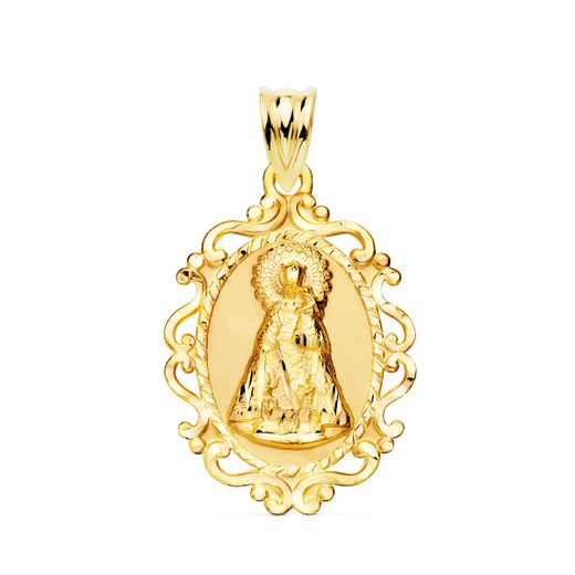 Medalla Oro 18kts Virgen de los Desamparados Calada 31x21mm P3091-331