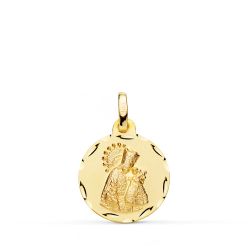 Medalla Oro 18kts Virgen de los Desamparados Tallada 16mm P3100-316