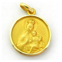Medalla Oro 18kts Virgen De Los Dolores 17mm  M1/9/10/17