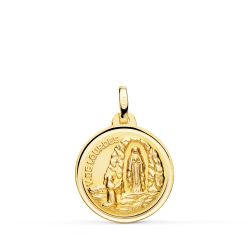 Medalla Oro 18kts Virgen de Lourdes Bisel 18mm P8068-118