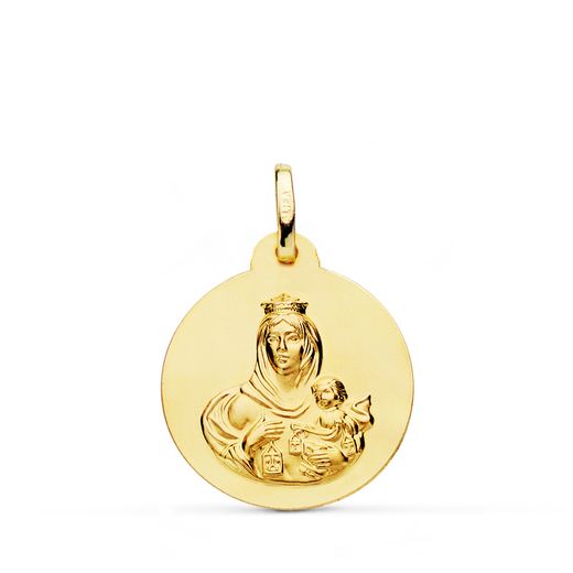 Medalla Oro 18kts Virgen Del Carmen 20mm P5002-020