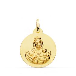 Medalla Oro 18kts Virgen Del Carmen 22mm P5002-022
