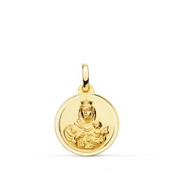 Medalla Oro 18kts Virgen Del Carmen Bisel 16mm P5002-116