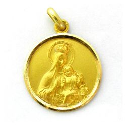 Medalla Oro 18kts Virgen Del Carmen Corona 16mm M1/11/10/16