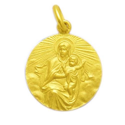 Medalla Oro 18kts Virgen Del Carmen Manto 18mm M1/1/145/18
