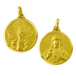 Medalla Oro 18kts Virgen Del Carmen Manto Rectangular 24x16mm ME1/4/49/18