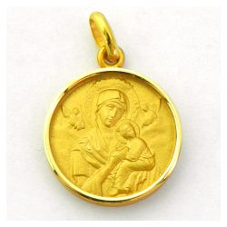Medalla Oro 18kts Virgen Del Perpetuo Socorro 16mm M1/1/27/16