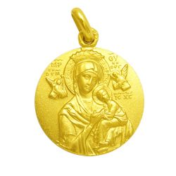 Medalla Oro 18kts Virgen Del Perpetuo Socorro 18mm M1/1/27/18
