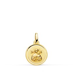 Medalla Oro 18kts Virgen del Perpetuo Socorro Bisel 12mm P3008-112