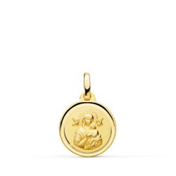 Medalla Oro 18kts Virgen del Perpetuo Socorro Bisel 14mm P3008-114
