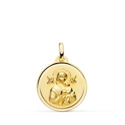 Medalla Oro 18kts Virgen del Perpetuo Socorro Bisel 18mm P3008-118