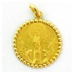 Medalla Oro 18kts Virgen Del Pilar 20mm M1/19/9/20