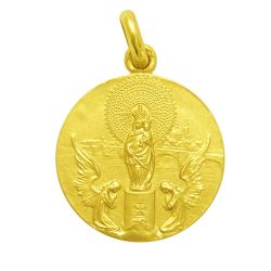 Medalla Oro 18kts Virgen Del Pilar 25mm M1/1/9/25