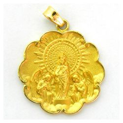 Medalla Oro 18kts Virgen Del Pilar 27mm M1/6/9/27