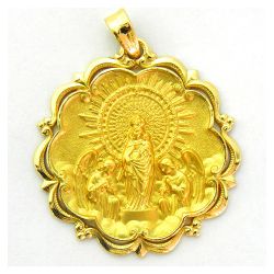Medalla Oro 18kts Virgen Del Pilar 27mm M1/8/9/27