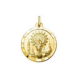 Medalla Oro 18kts Virgen Del Pilar Argyor MRM 18mm (18)1000215-18mm Bisel