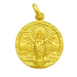 Medalla Oro 18kts Virgen Del Pilar Con Orla 20mm M1/1/89/20