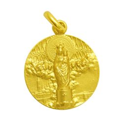 Medalla Oro 18kts Virgen Del Pilar Reja 22mm M1/1/51/22