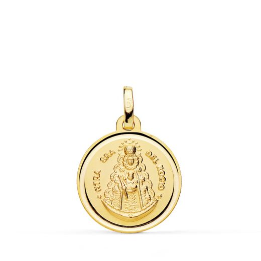 Medalla Oro 18kts Virgen del Rocio Bisel 18mm P3048-118