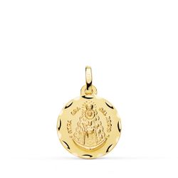 Medalla Oro 18kts Virgen del Rocio Tallada 16mm P3048-316