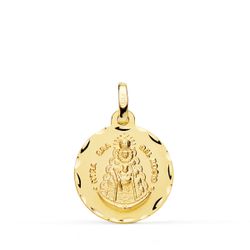 Medalla Oro 18kts Virgen del Rocio Tallada 18mm P3048-318
