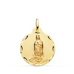 Medalla Oro 18kts Virgen Guadalupe Tallada P6064-322 22mm