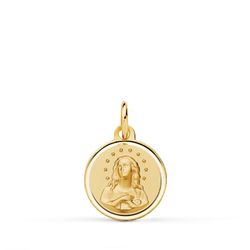 Medalla Oro 18kts Virgen Inmaculada Bisel 14mm P8064-114