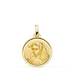 Medalla Oro 18kts Virgen Macarena Bisel 18mm P3020-118