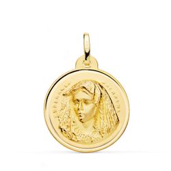 Medalla Oro 18kts Virgen Macarena Bisel 24mm P3020-124