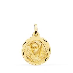 Medalla Oro 18kts Virgen Macarena Tallada 18mm P3020-318