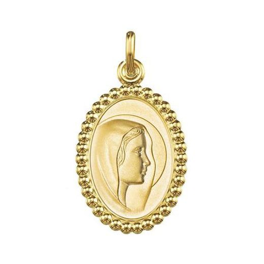 18kt Gold Medal Virgin Mary Argyor MRM 21.7x16mm (18)1271282 Oval Ball Border