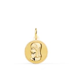 Medalla Oro 18kts Virgen Niña 14mm P9191-814