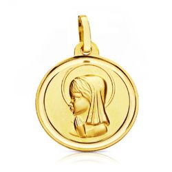 Medalla Oro 18kts Virgen Niña 18mm 27000204