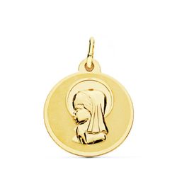 Medalla Oro 18kts Virgen Niña 18mm P9198-818