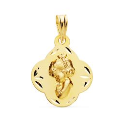 Medalla Oro 18kts Virgen Niña 19x16mm P9139-318
